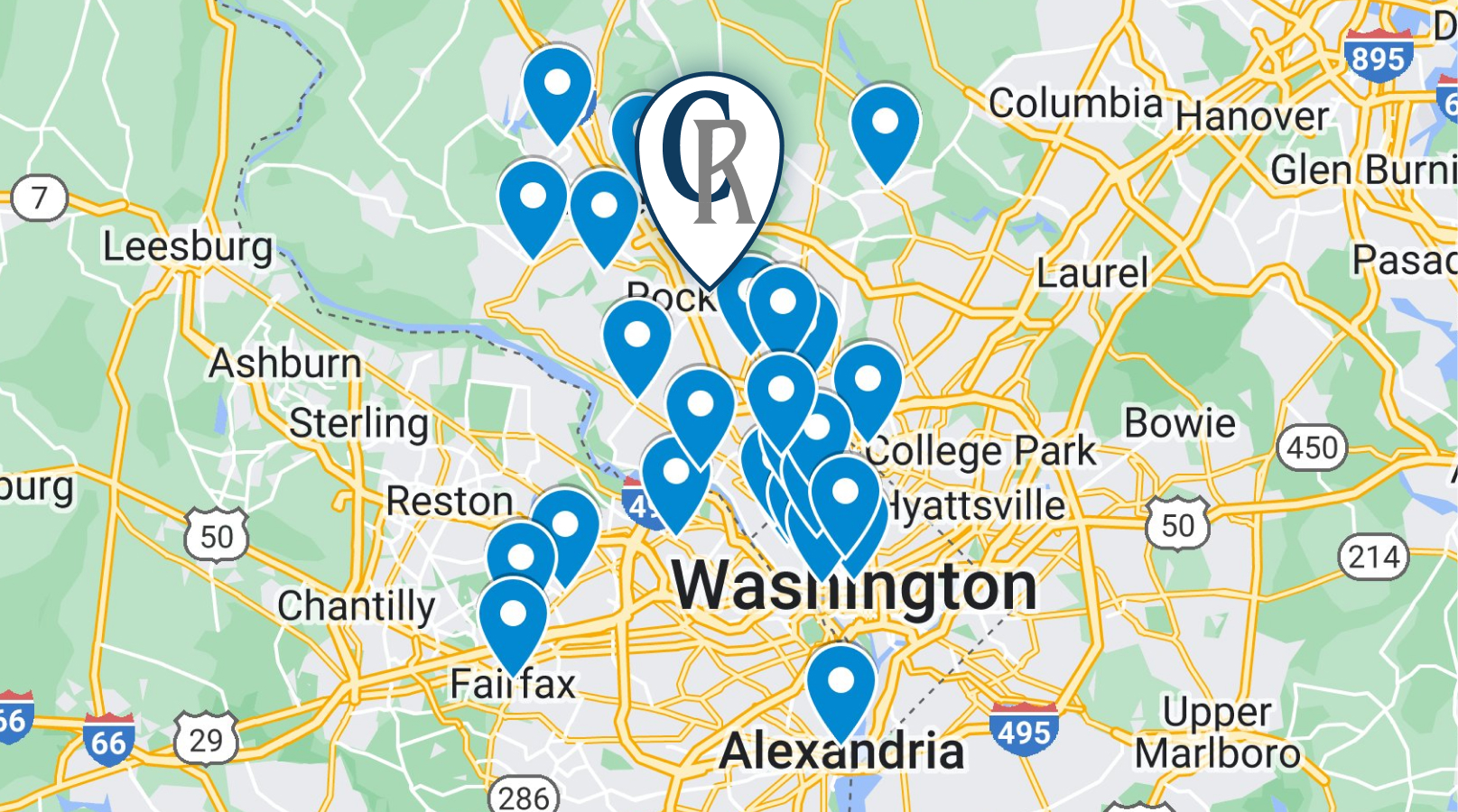 service area of Coakley Realty in MD, VA & DC
 width=